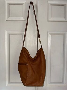 Carriage House Brown Leather Convertible Crossbody Satchel